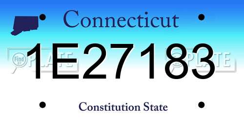 1E27183 Connecticut License Plate