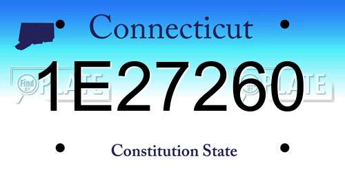 1E27260 Connecticut License Plate