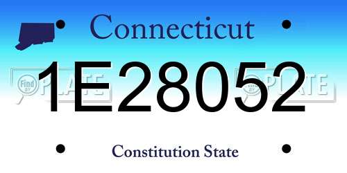 1E28052 Connecticut License Plate