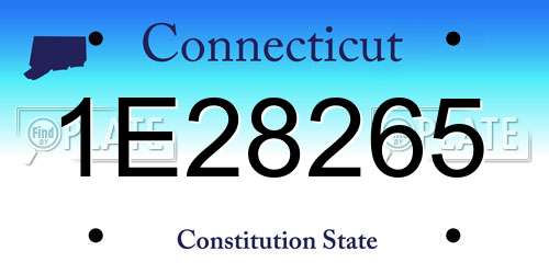 1E28265 Connecticut License Plate