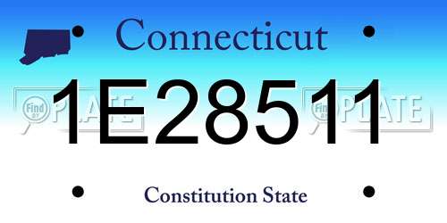 1E28511 Connecticut License Plate