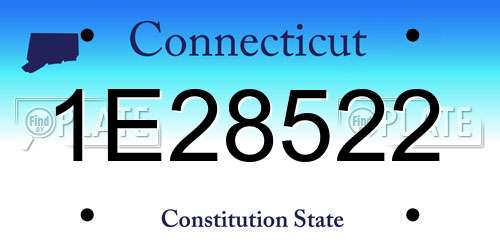 1E28522 Connecticut License Plate