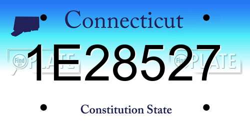 1E28527 Connecticut License Plate