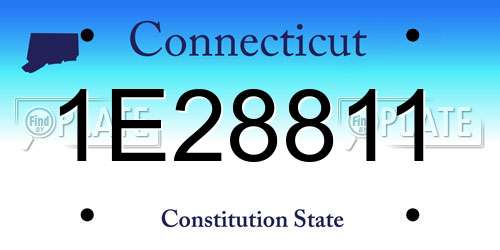 1E28811 Connecticut License Plate