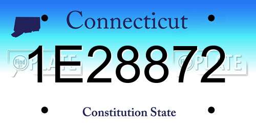 1E28872 Connecticut License Plate