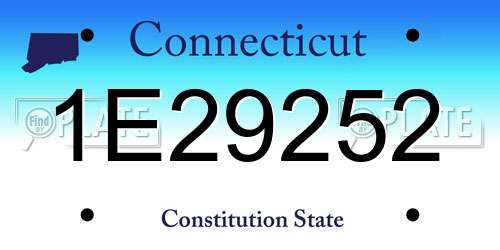 1E29252 Connecticut License Plate