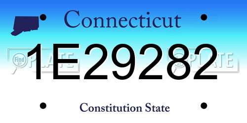 1E29282 Connecticut License Plate