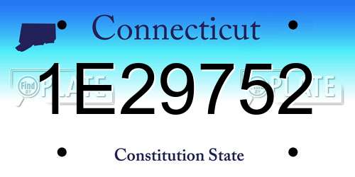 1E29752 Connecticut License Plate