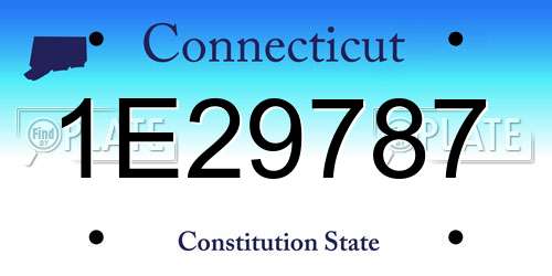 1E29787 Connecticut License Plate
