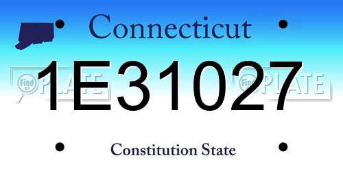 1E31027 Connecticut License Plate