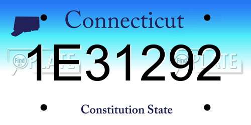1E31292 Connecticut License Plate