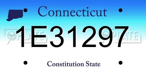1E31297 Connecticut License Plate