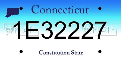 1E32227 Connecticut License Plate