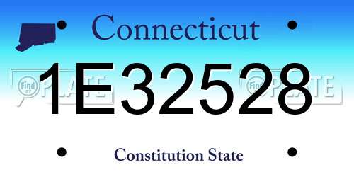 1E32528 Connecticut License Plate