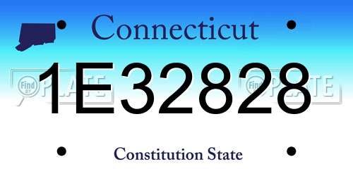 1E32828 Connecticut License Plate