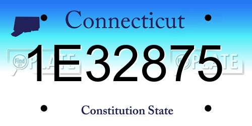 1E32875 Connecticut License Plate