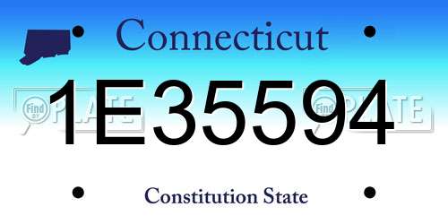 1E35594 Connecticut License Plate