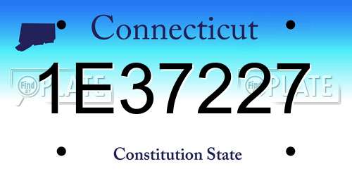 1E37227 Connecticut License Plate