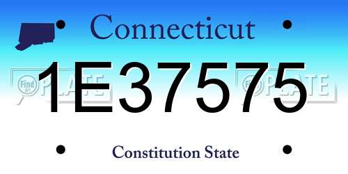 1E37575 Connecticut License Plate