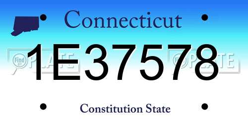 1E37578 Connecticut License Plate