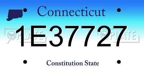 1E37727 Connecticut License Plate