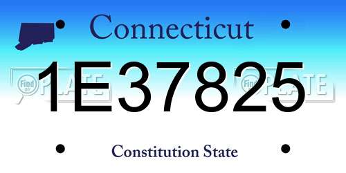 1E37825 Connecticut License Plate