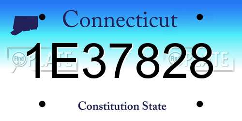 1E37828 Connecticut License Plate