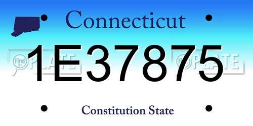 1E37875 Connecticut License Plate