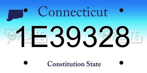 1E39328 Connecticut License Plate