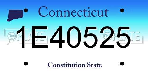 1E40525 Connecticut License Plate