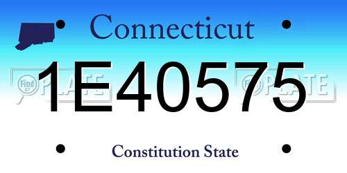 1E40575 Connecticut License Plate