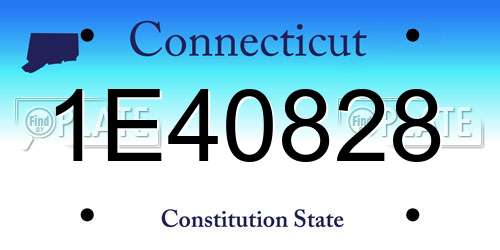 1E40828 Connecticut License Plate