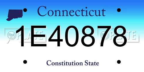 1E40878 Connecticut License Plate