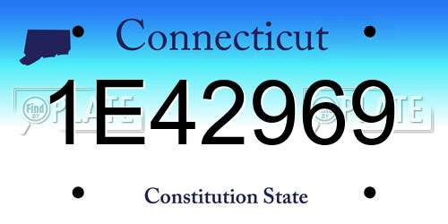 1E42969 Connecticut License Plate