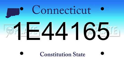 1E44165 Connecticut License Plate
