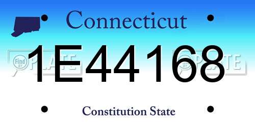 1E44168 Connecticut License Plate