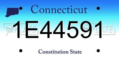 1E44591 Connecticut License Plate