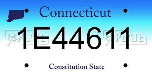 1E44611 Connecticut License Plate