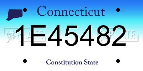 1E45482 Connecticut License Plate