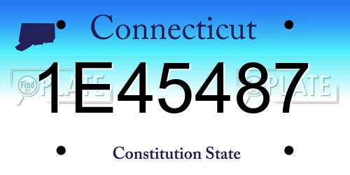 1E45487 Connecticut License Plate