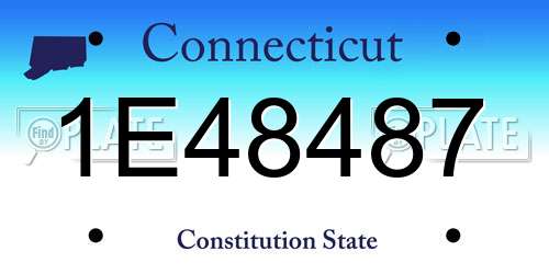 1E48487 Connecticut License Plate
