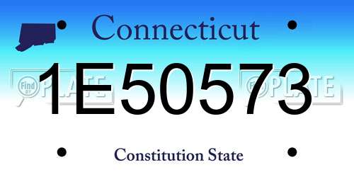 1E50573 Connecticut License Plate