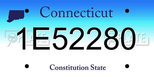 1E52280 Connecticut License Plate
