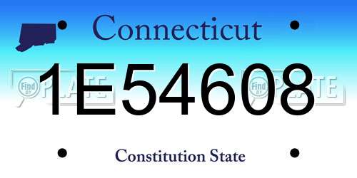1E54608 Connecticut License Plate