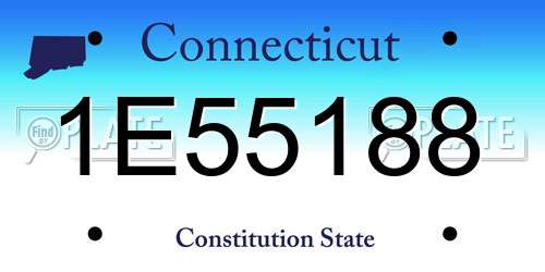 1E55188 Connecticut License Plate