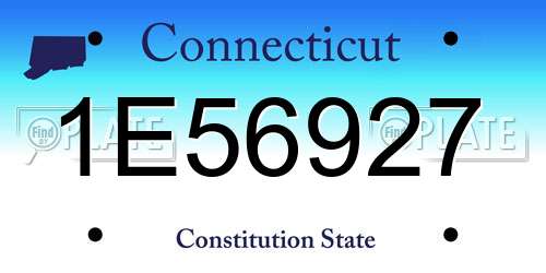 1E56927 Connecticut License Plate