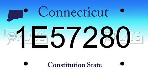 1E57280 Connecticut License Plate