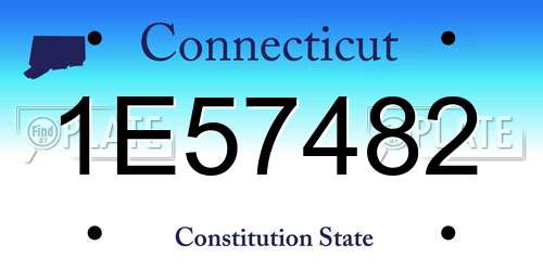 1E57482 Connecticut License Plate