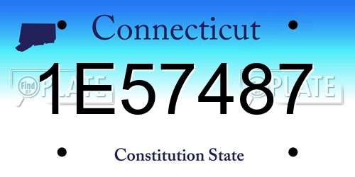 1E57487 Connecticut License Plate