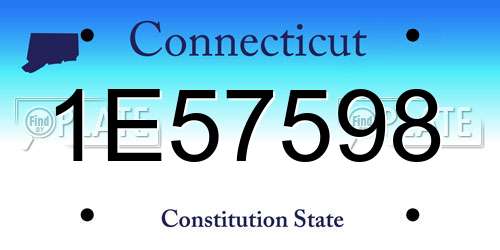 1E57598 Connecticut License Plate